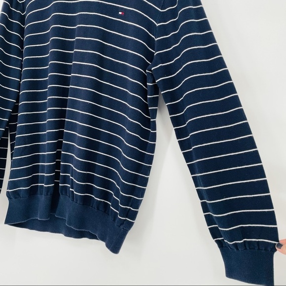 Tommy Hilfiger navy blue stripe  crew neck sweater - Picture 2 of 9